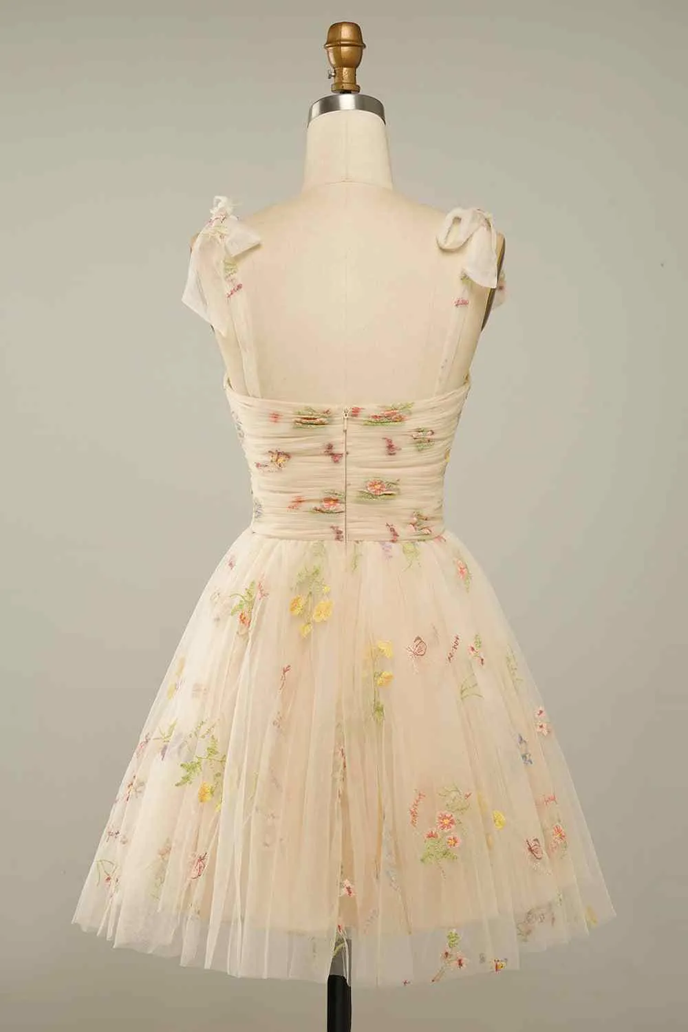 A-line Straps Short Prom Dress Flower Homecoming Dress kts070