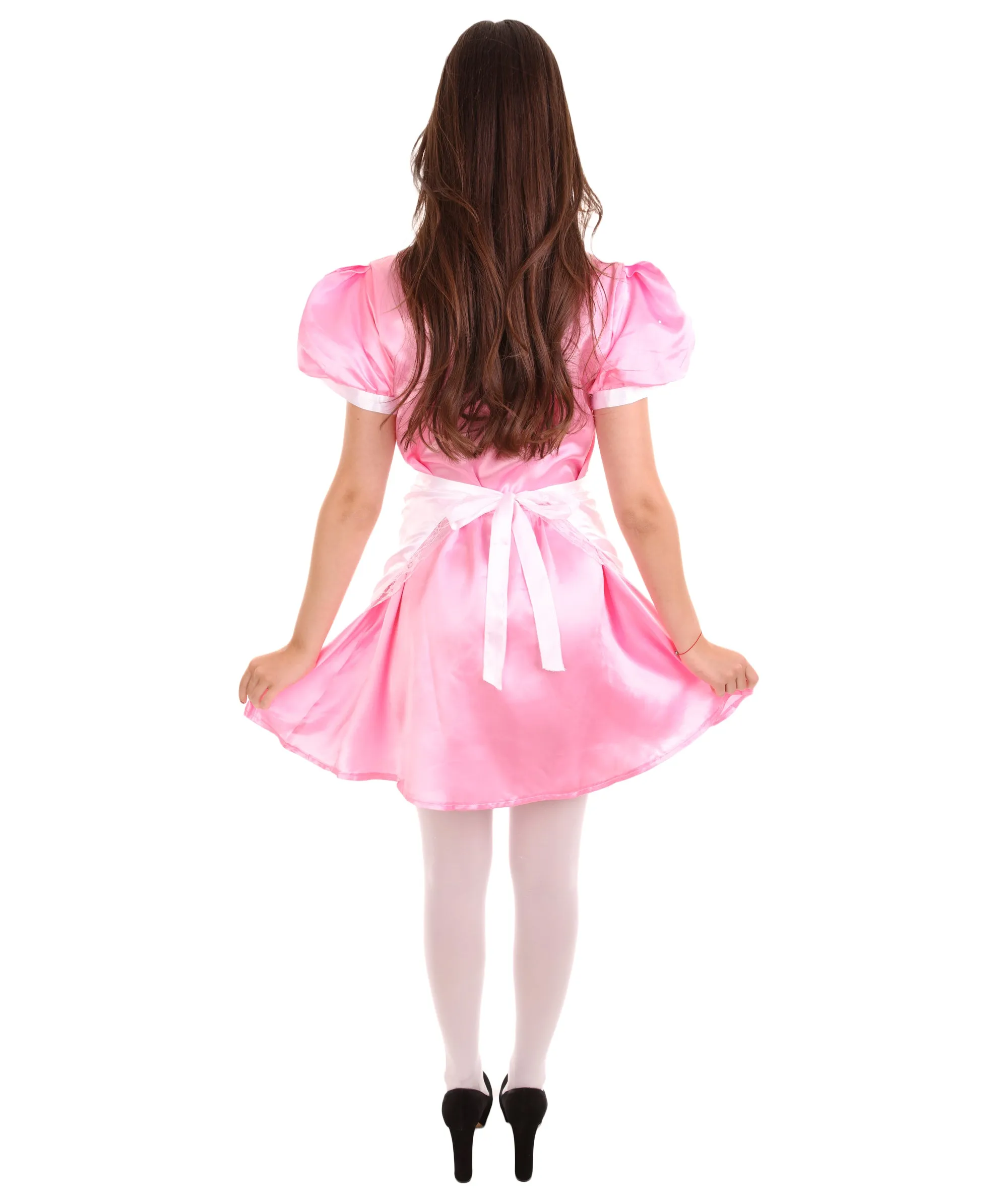 Adult Women's French Apron Maid Uniform Costume | Light Pink Cosplay Costume