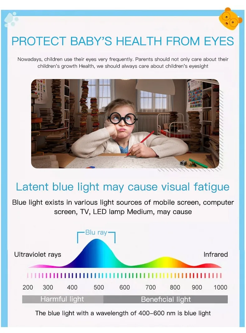 Anti Reflective Blue Light Kids Glasses