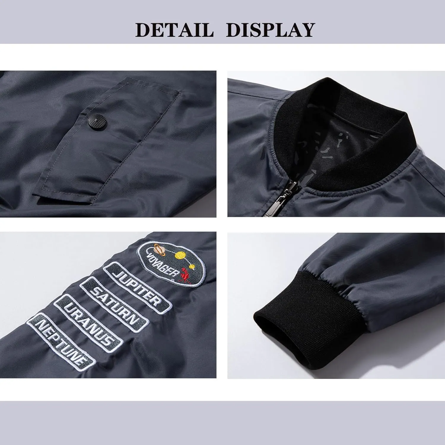 BXCNCKD Men's Flight Jacket - Double Sided Wear Plus Coat - Casual Jacket