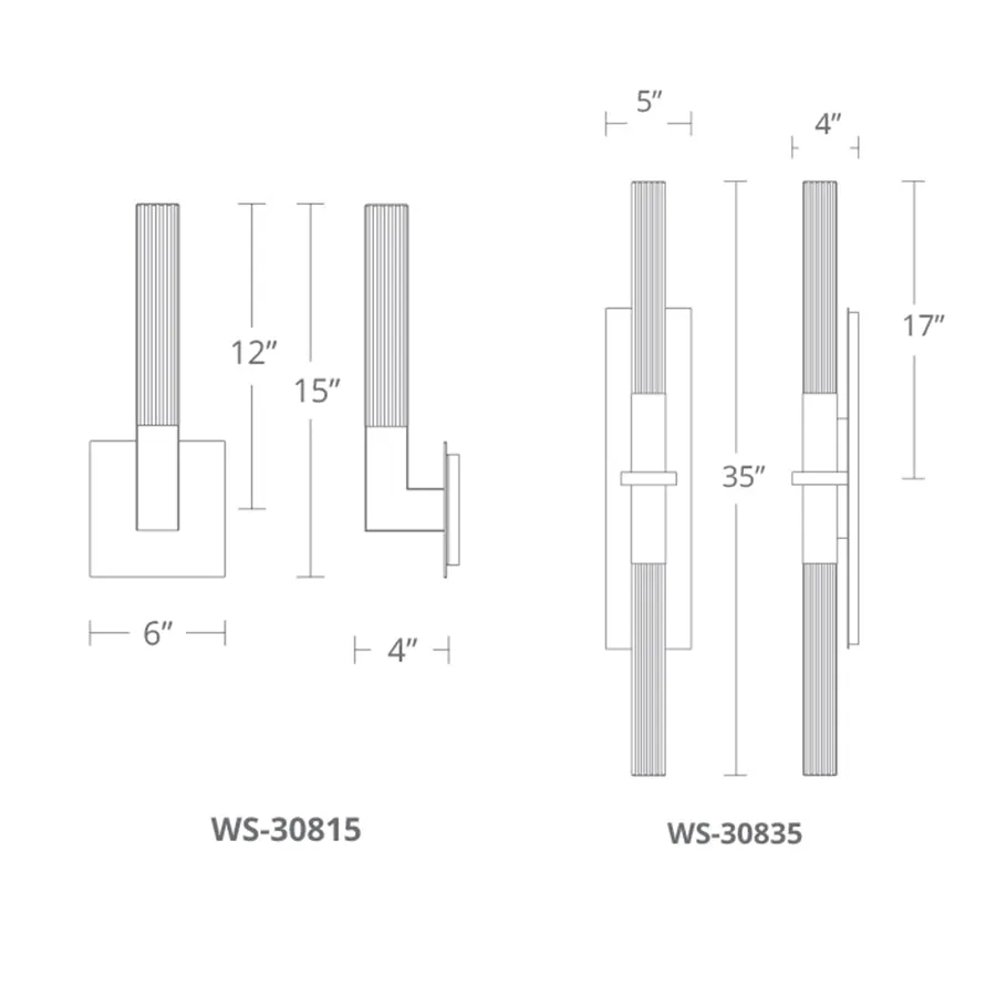 Cinema 35" LED Double Light Wall Sconce