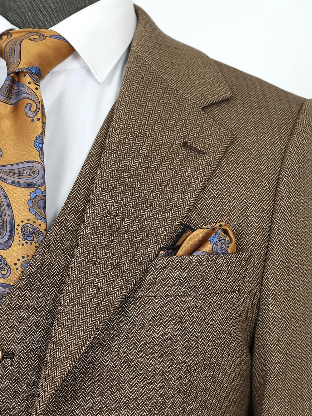 Coffee Three Piece Custom Bespoke Men Suit Tailored