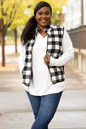 Cold For The Winter Vest, Ivory-Black
