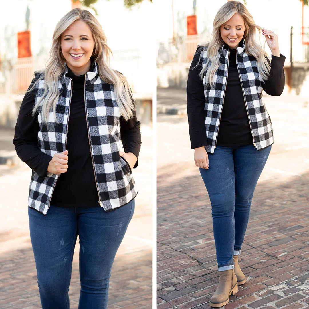 Cold For The Winter Vest, Ivory-Black