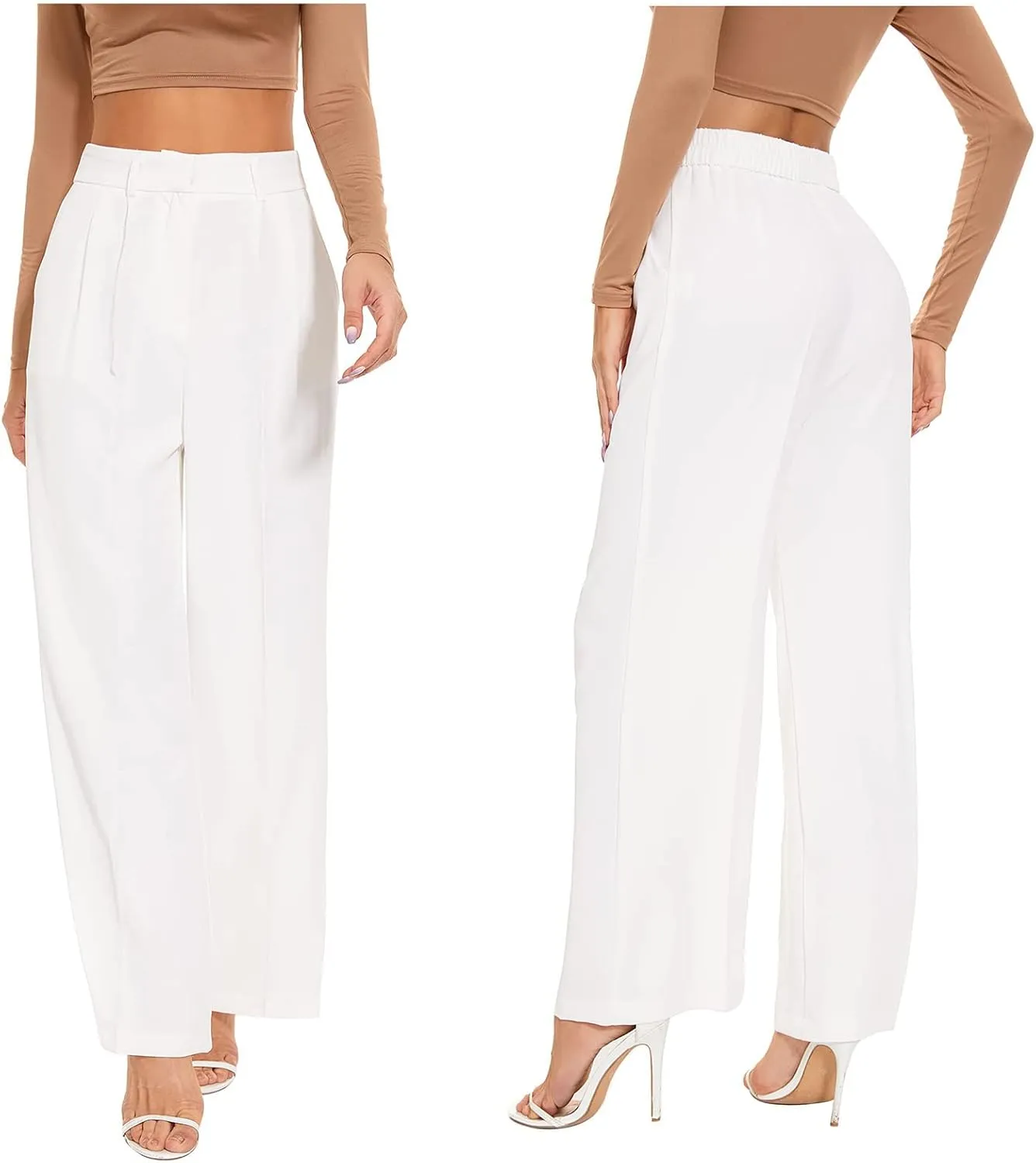 Effortless Tailored Wide Leg Pants for Women, Palazzo Pants for Women Dressy High Waist