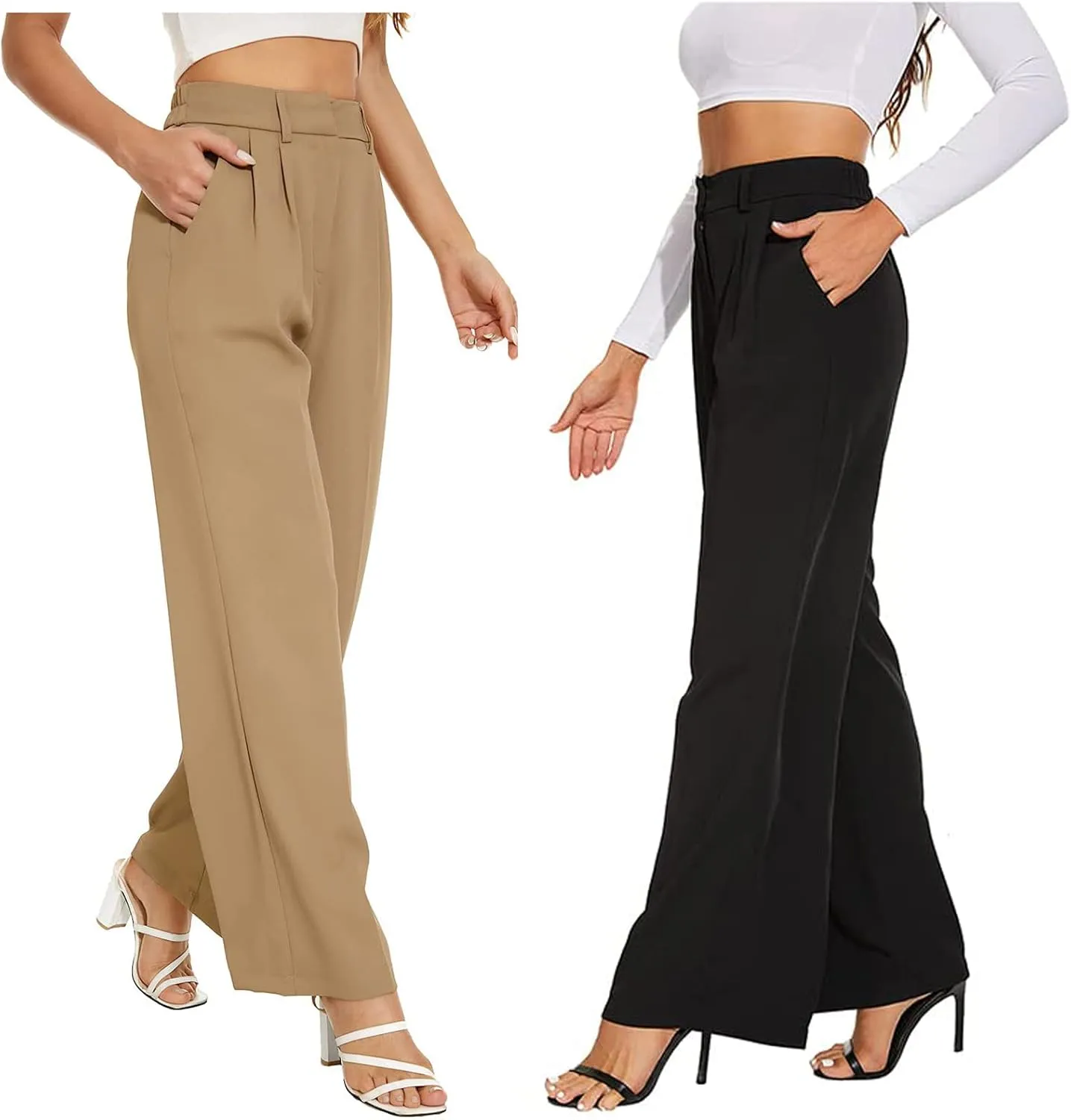 Effortless Tailored Wide Leg Pants for Women, Palazzo Pants for Women Dressy High Waist