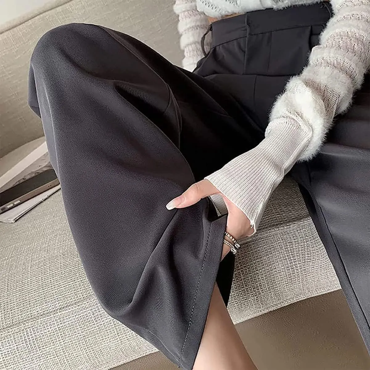 Effortless Tailored Wide Leg Pants for Women, Palazzo Pants for Women Dressy High Waist