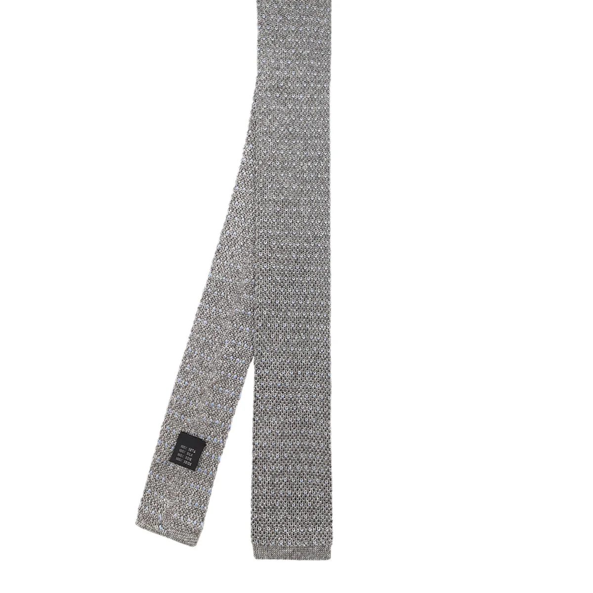 Grey silk knitted tie