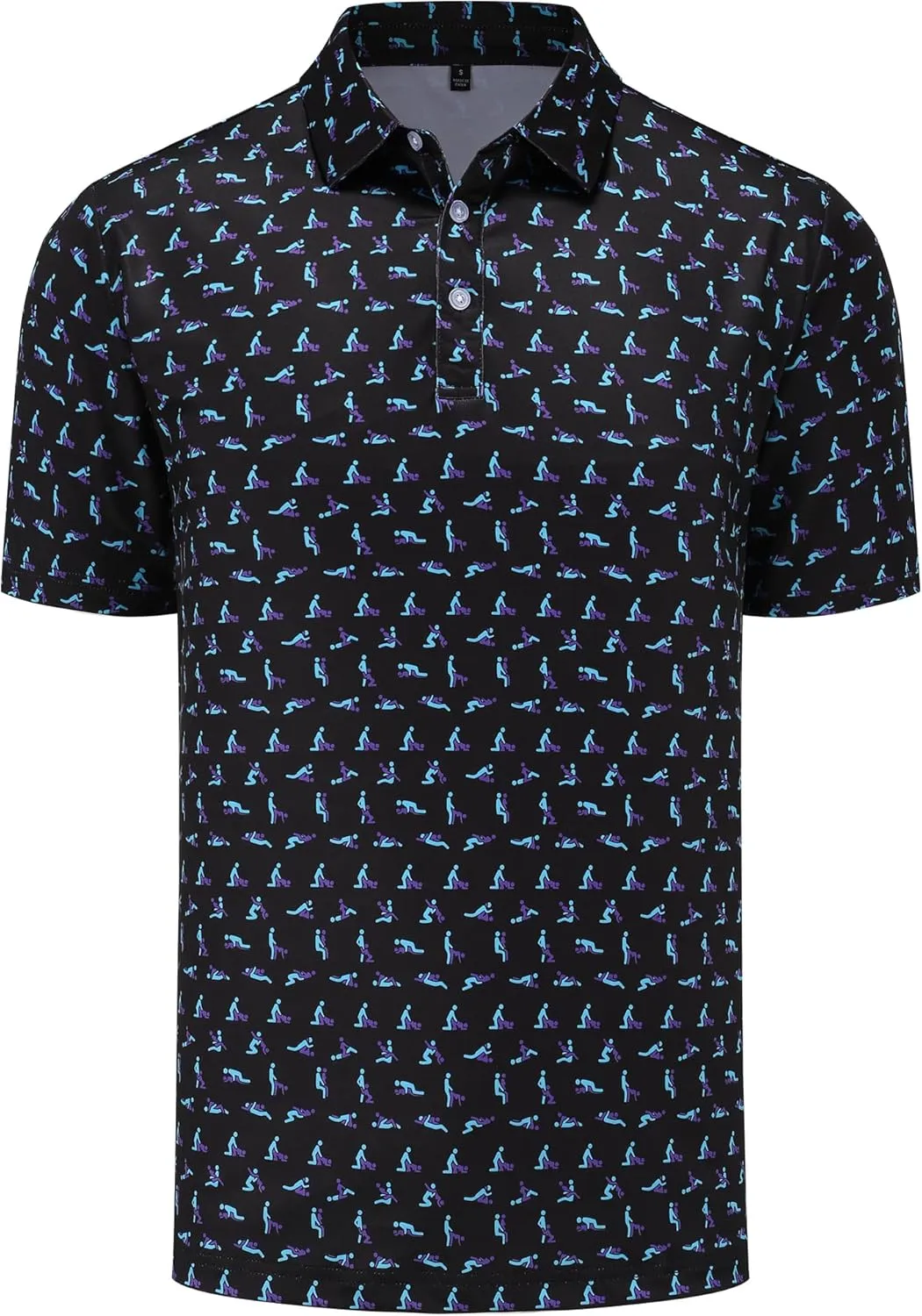 Mens Golf Polo Shirts Short Sleeve Dry Fit Performance Moisture Wicking Casual Funny Golf Polo Shirts for Men