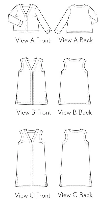 PDF Pattern - Melville Cardigan   Vest | Liesl   Co