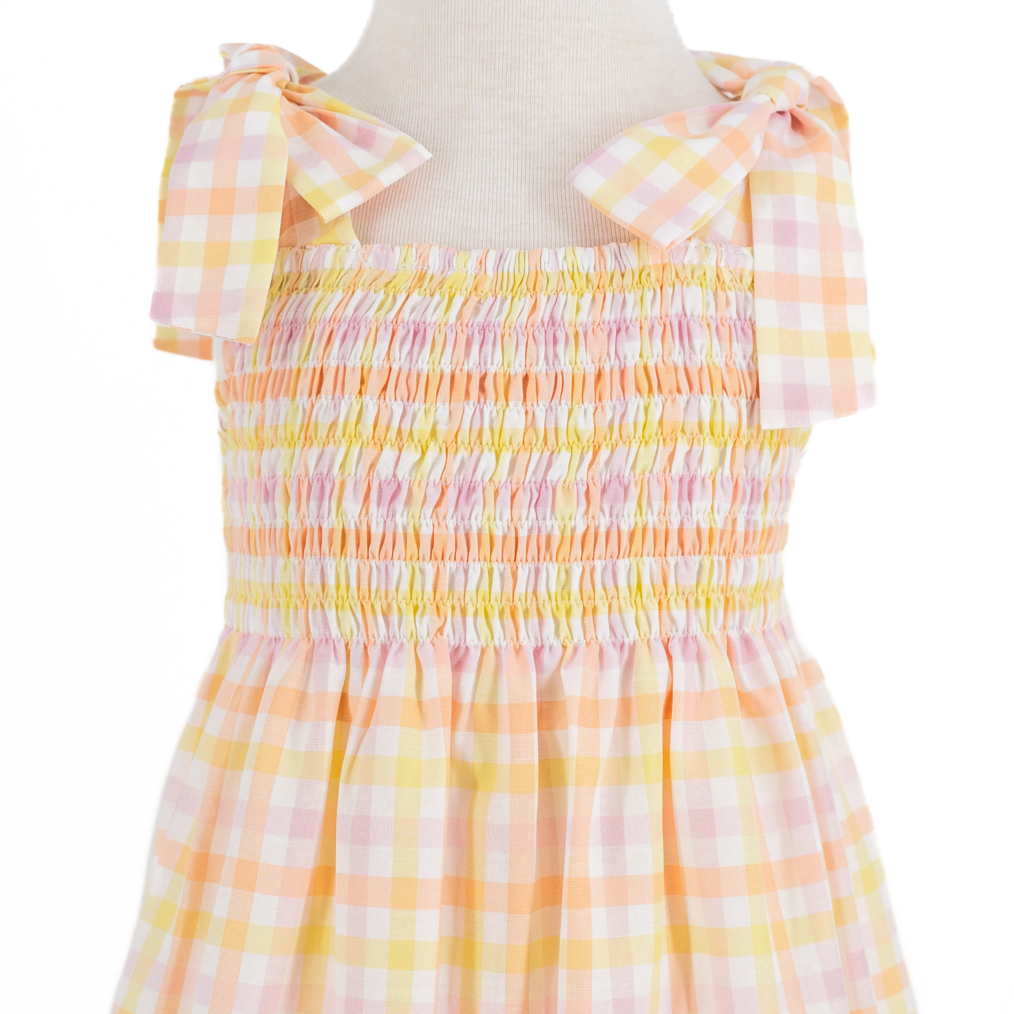 Penelope Big Girl Dress - Orange/ Pink