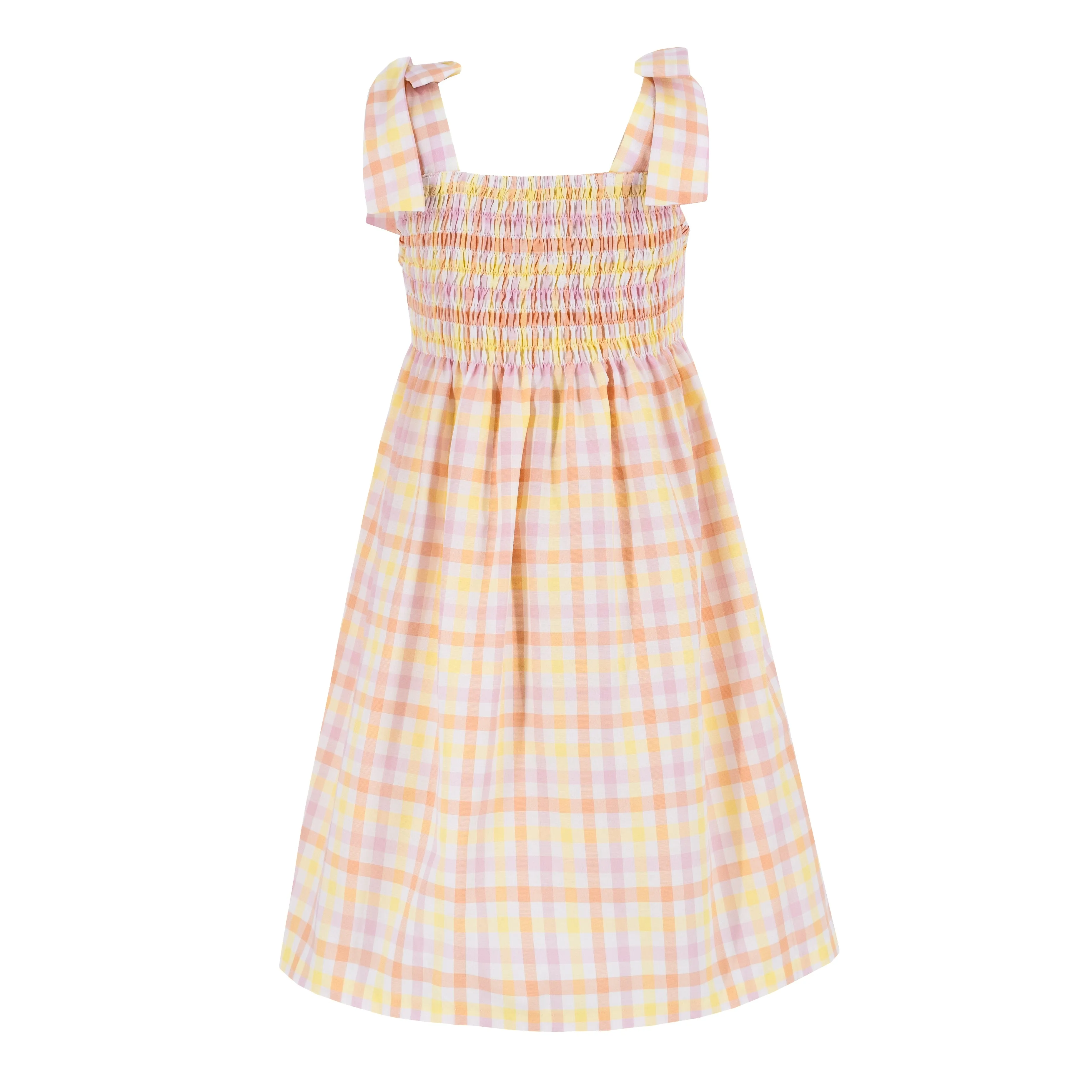 Penelope Big Girl Dress - Orange/ Pink