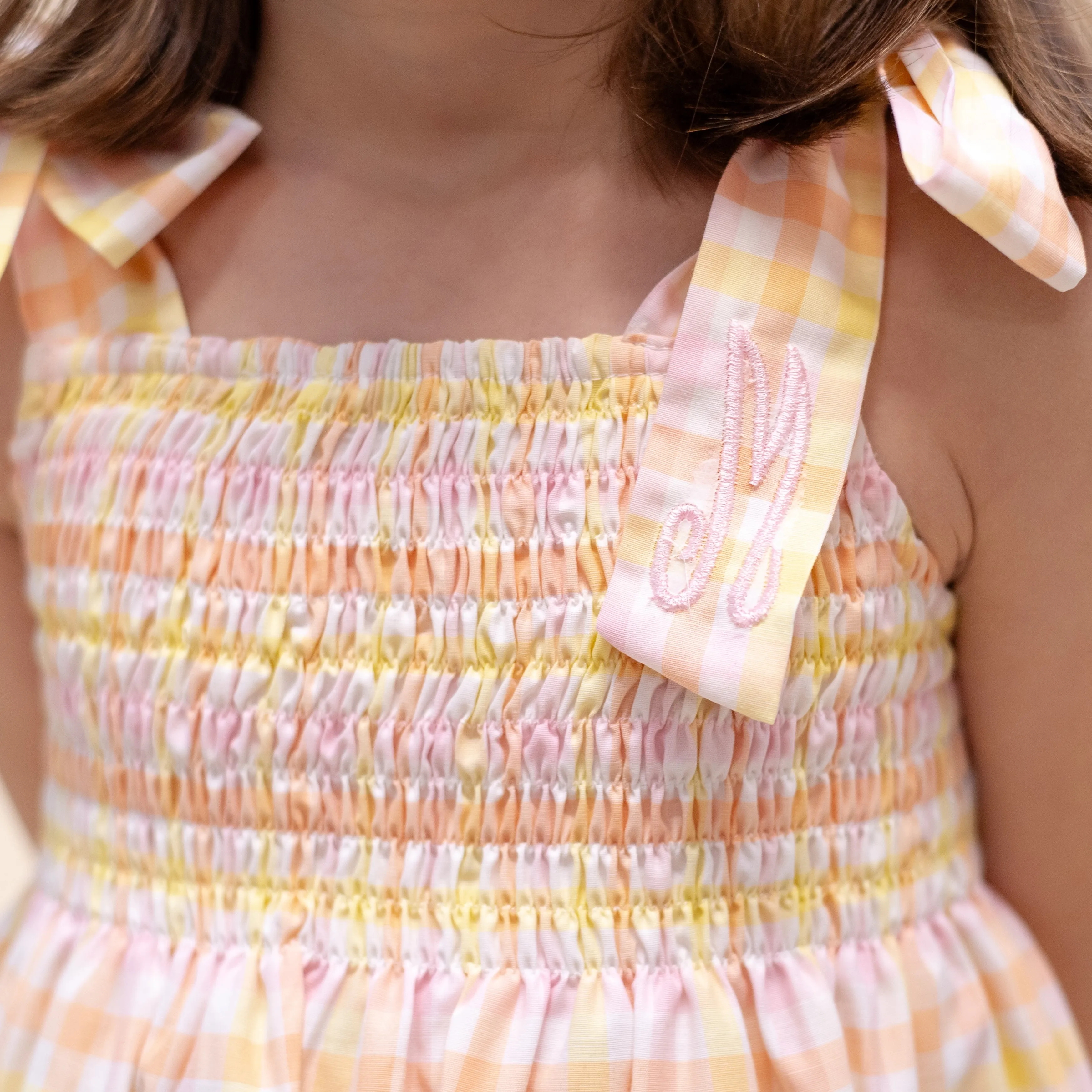 Penelope Big Girl Dress - Orange/ Pink