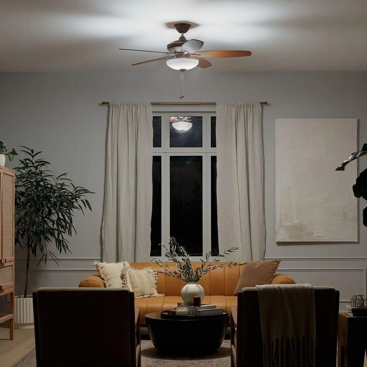 Renew Select 52 Inch Oil Brushed Bronze LED Ceiling Fan with Light Kit and Pull Chain