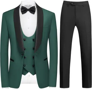 Rogers & Morris Tuxedo Suits for Men Solid 4 Piece Regular Fit Formal Set