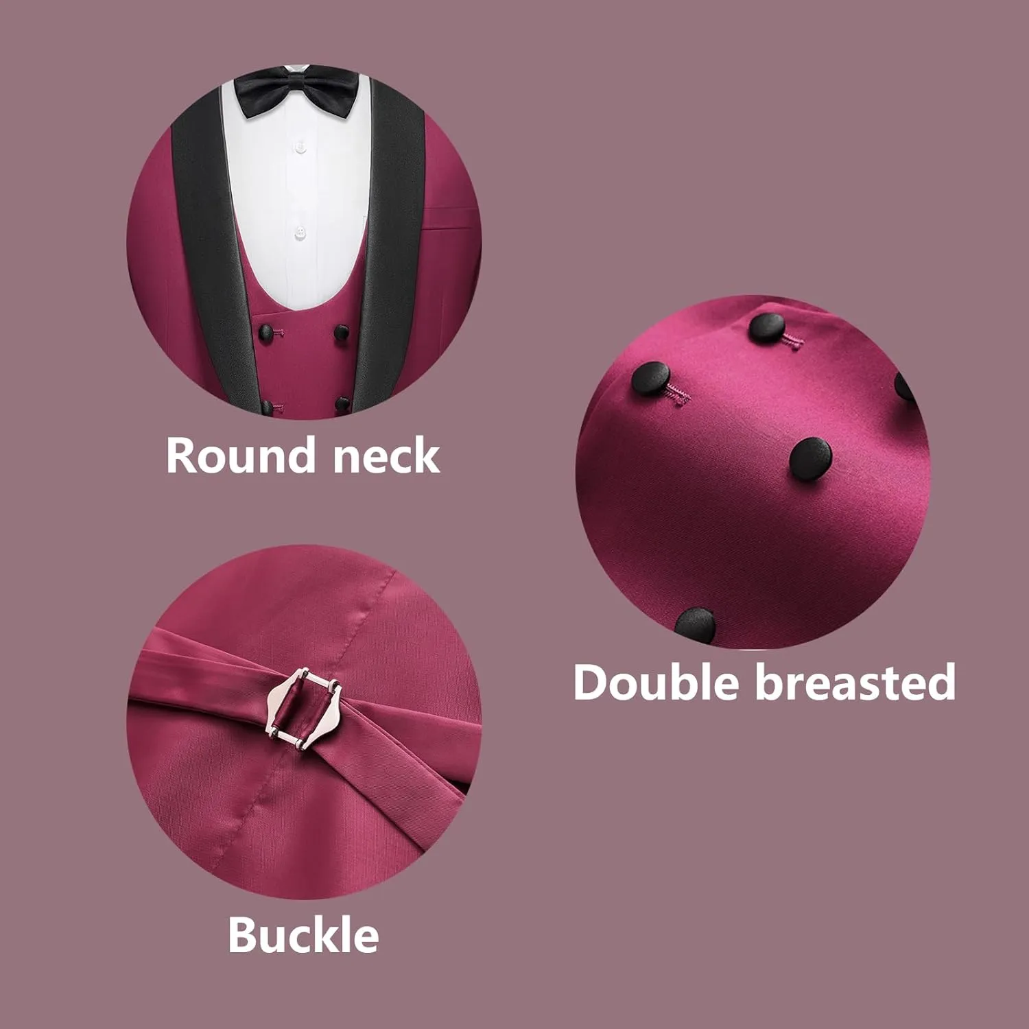 Rogers & Morris Tuxedo Suits for Men Solid 4 Piece Regular Fit Formal Set