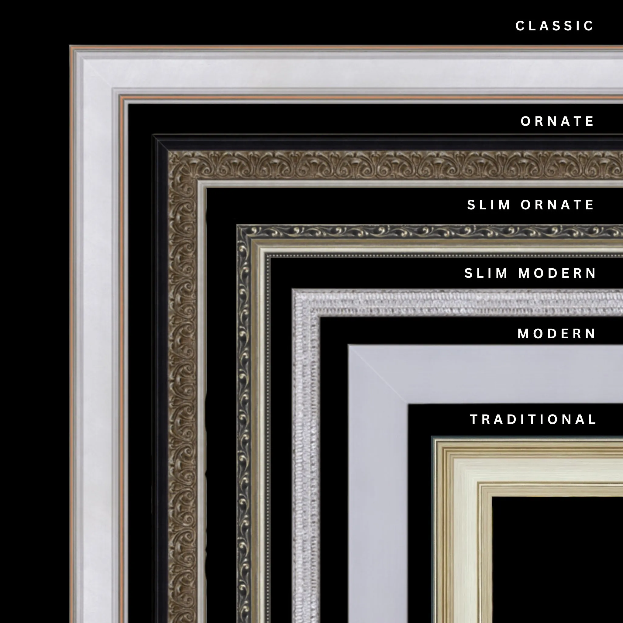 Silver 36x19 Picture Frame Ornate Traditional Classic Antique