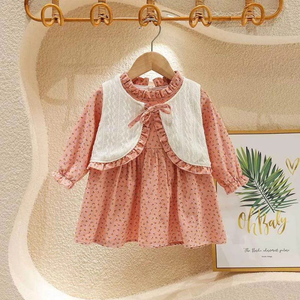 Toddler Girls Spring and Autumn Polka Dot Dress Girl Dresses Wholesale