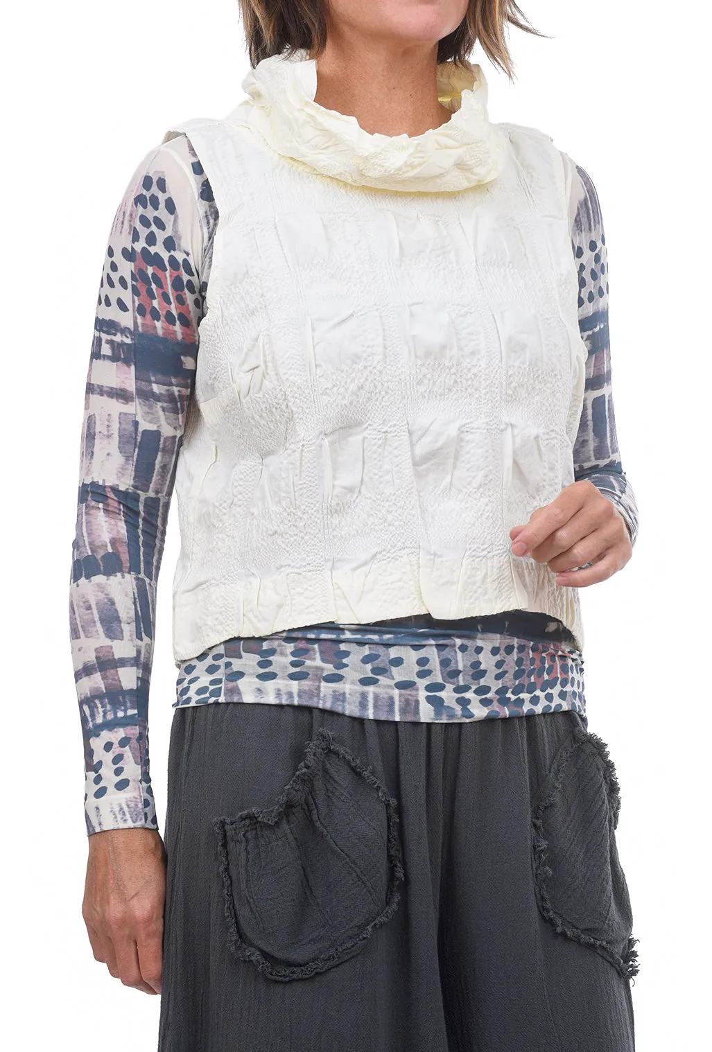 Windowpane Aria Vest, Winter White