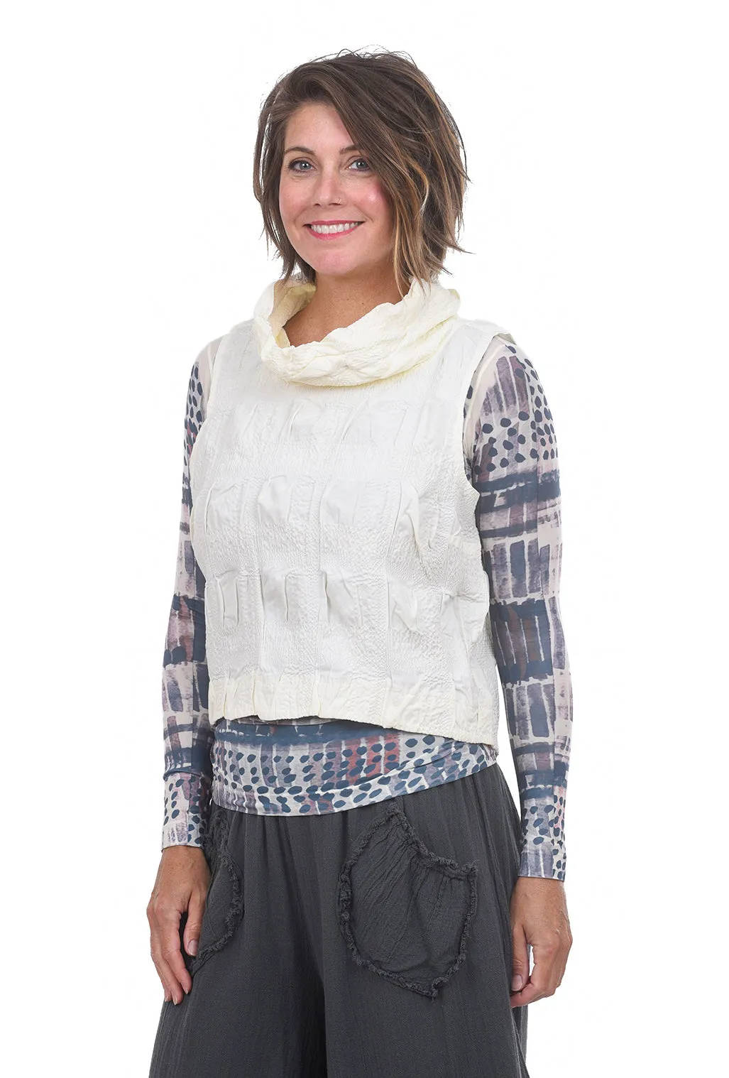 Windowpane Aria Vest, Winter White