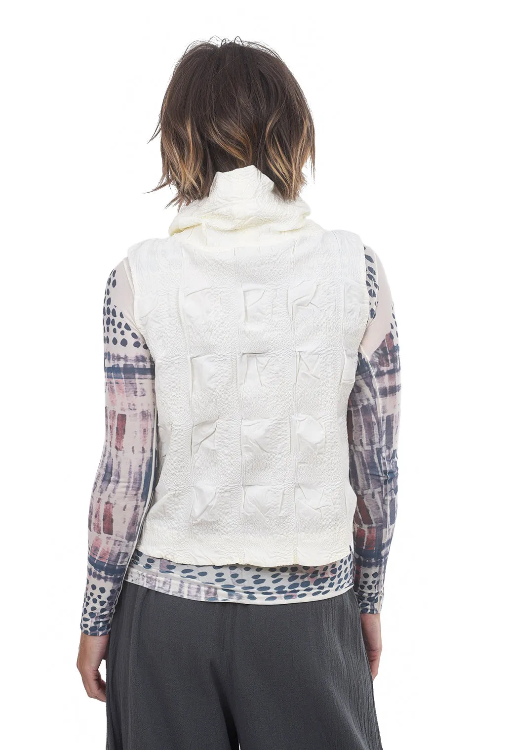 Windowpane Aria Vest, Winter White